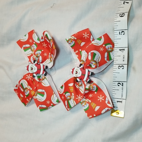 HOLIDAY HAIR BLING SET OF 4 FASCINATOR HAIR BOW SET OF HAIR BOWS - Picture 6 of 8